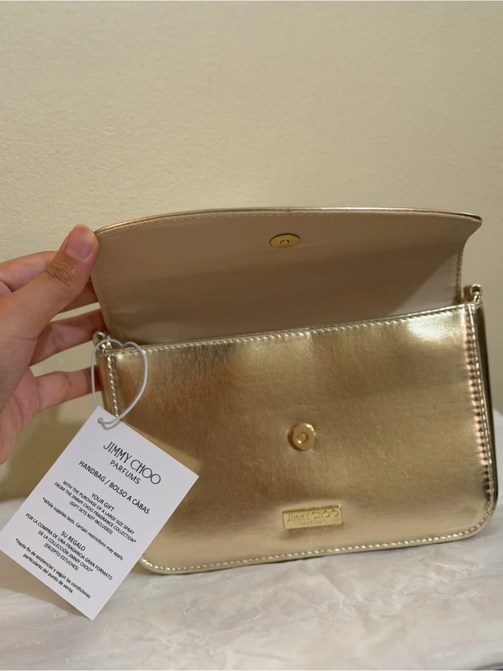 Metallic Gold Chain Crossbody Bag